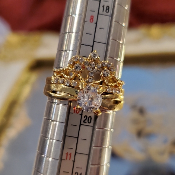 👸🏼👑Princess tiara gold ring set - Picture 7 of 8